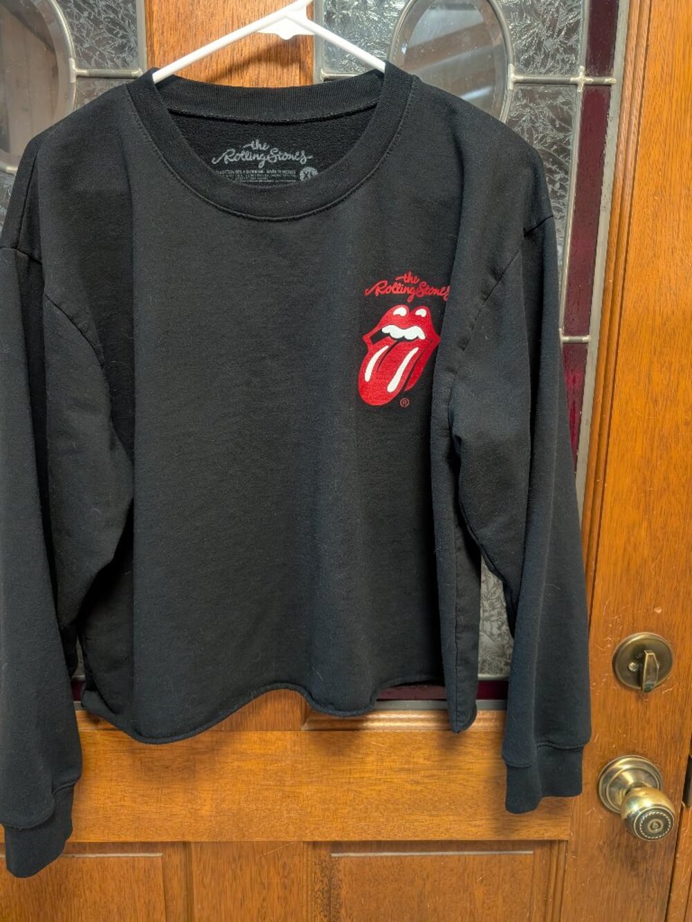 Womens Black Cropped sweatshirt, size XL